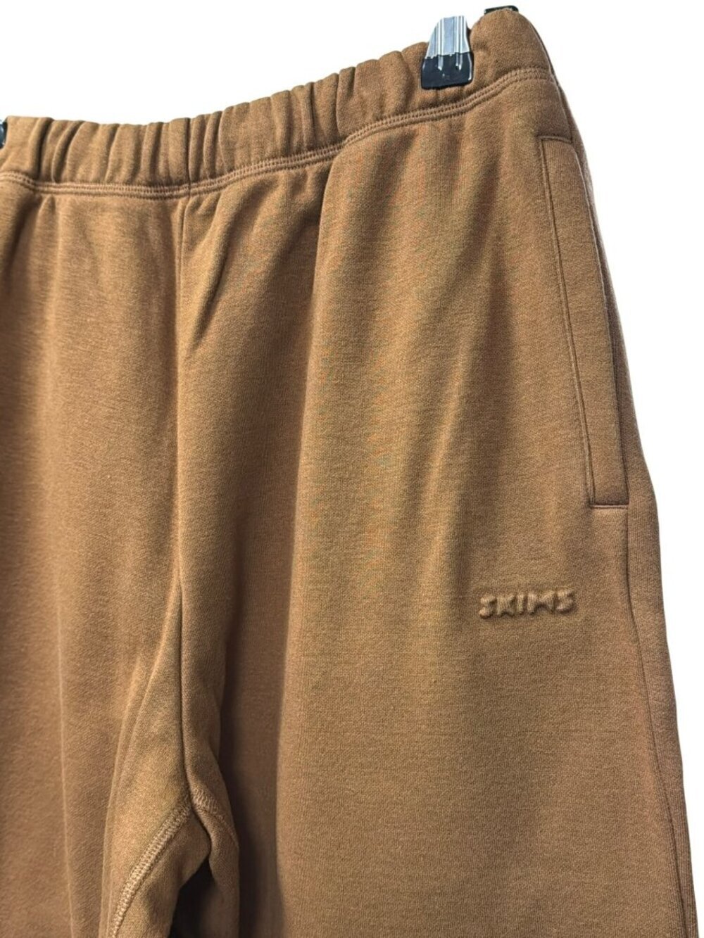 New Skims Cotton Fleece Pull On Jogger Pants Bison Brown XS New - Picture 4 of 6